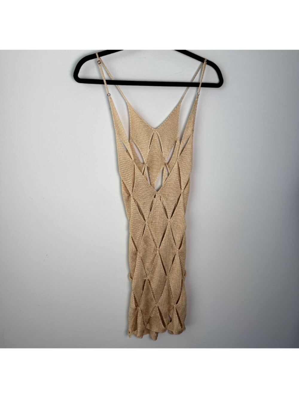 Isa Boulder First Argyle Mini Dress Coverup Champagne Illusion NWT S Resortwear - Picture 6 of 14
